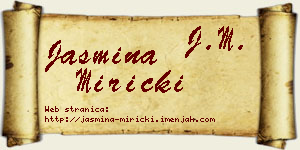 Jasmina Miricki vizit kartica